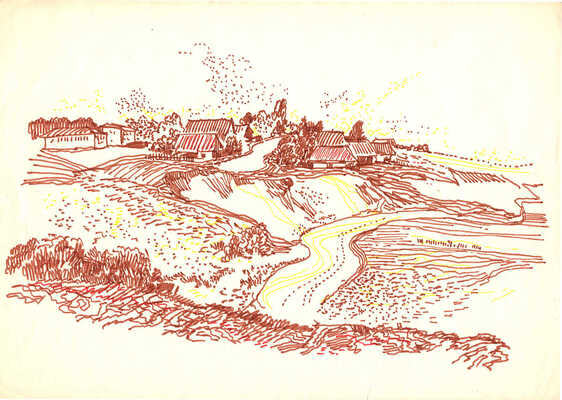 Свешников Борис Петрович. Лот из двух работ с деревенскими пейзажами